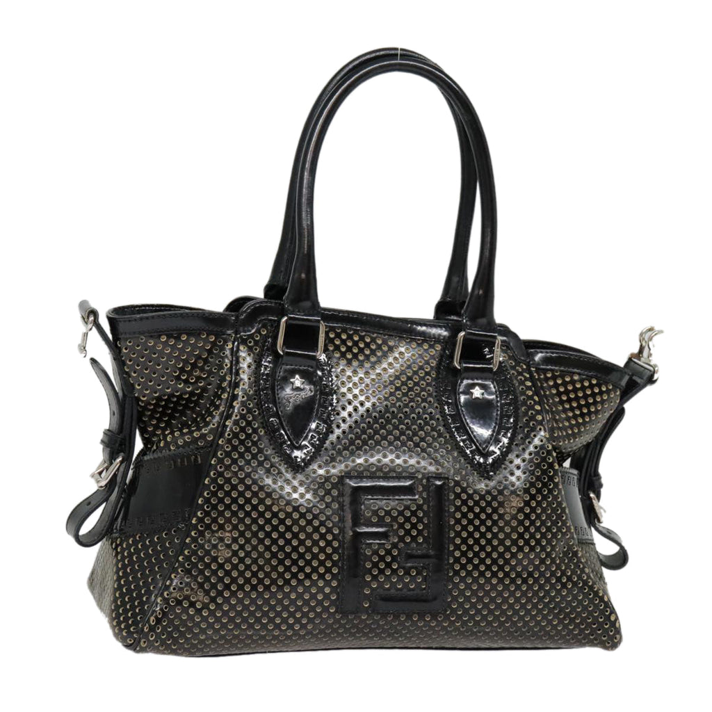 FENDI Hand Bag Enamel Black 8BN157 hk1661