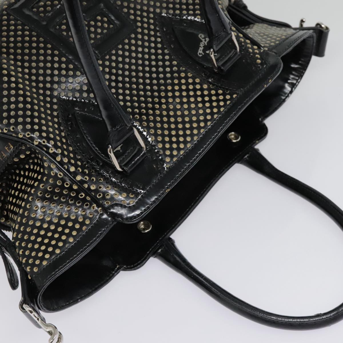 FENDI Hand Bag Enamel Black 8BN157 hk1661