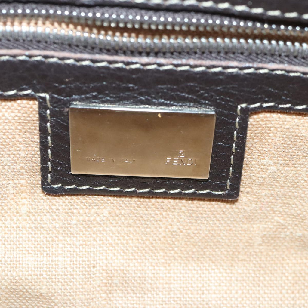 FENDI Zucca Canvas Celleria Hand Bag Brown Black 8BR486 hk1663