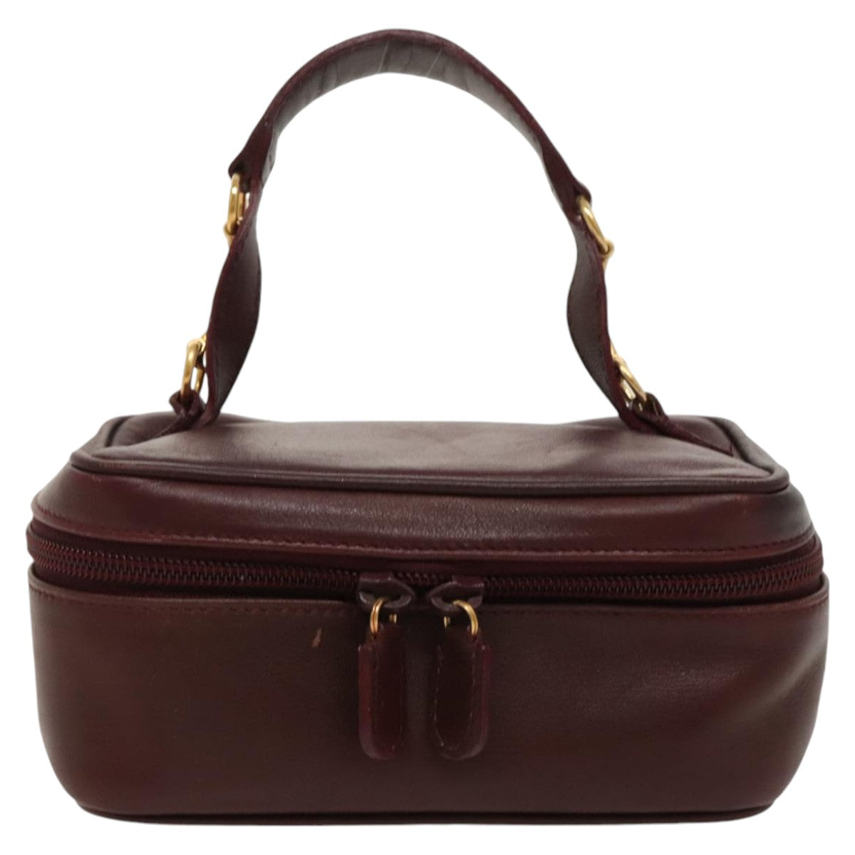 GUCCI Vanity Pouch Leather Red Gold 032 106 0141 hk1712