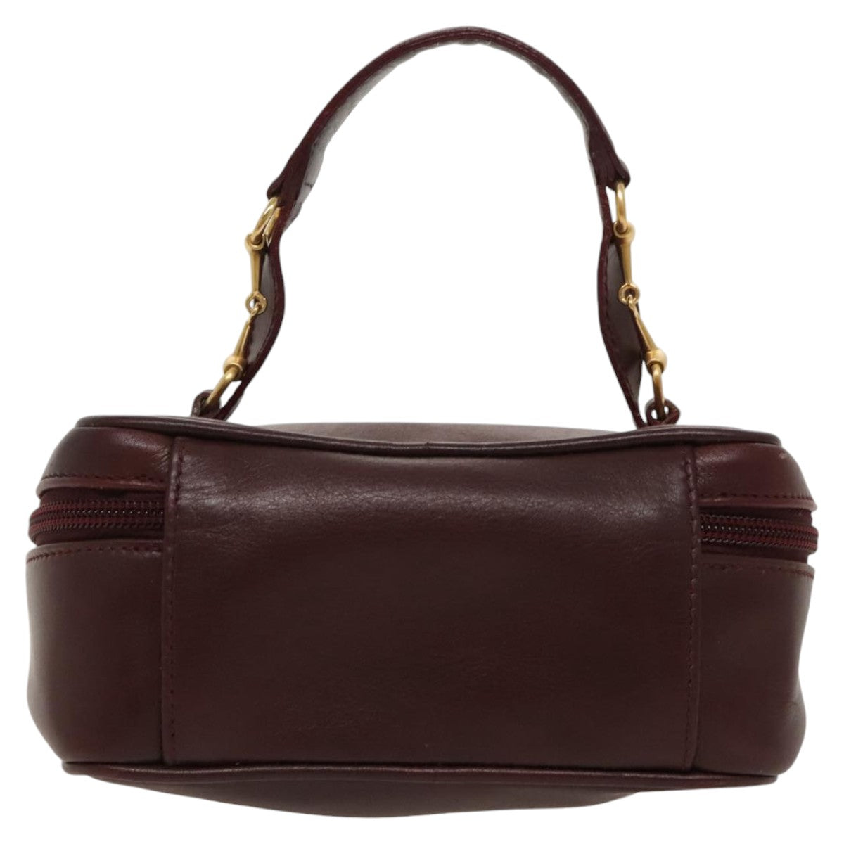GUCCI Vanity Pouch Leather Red Gold 032 106 0141 hk1712