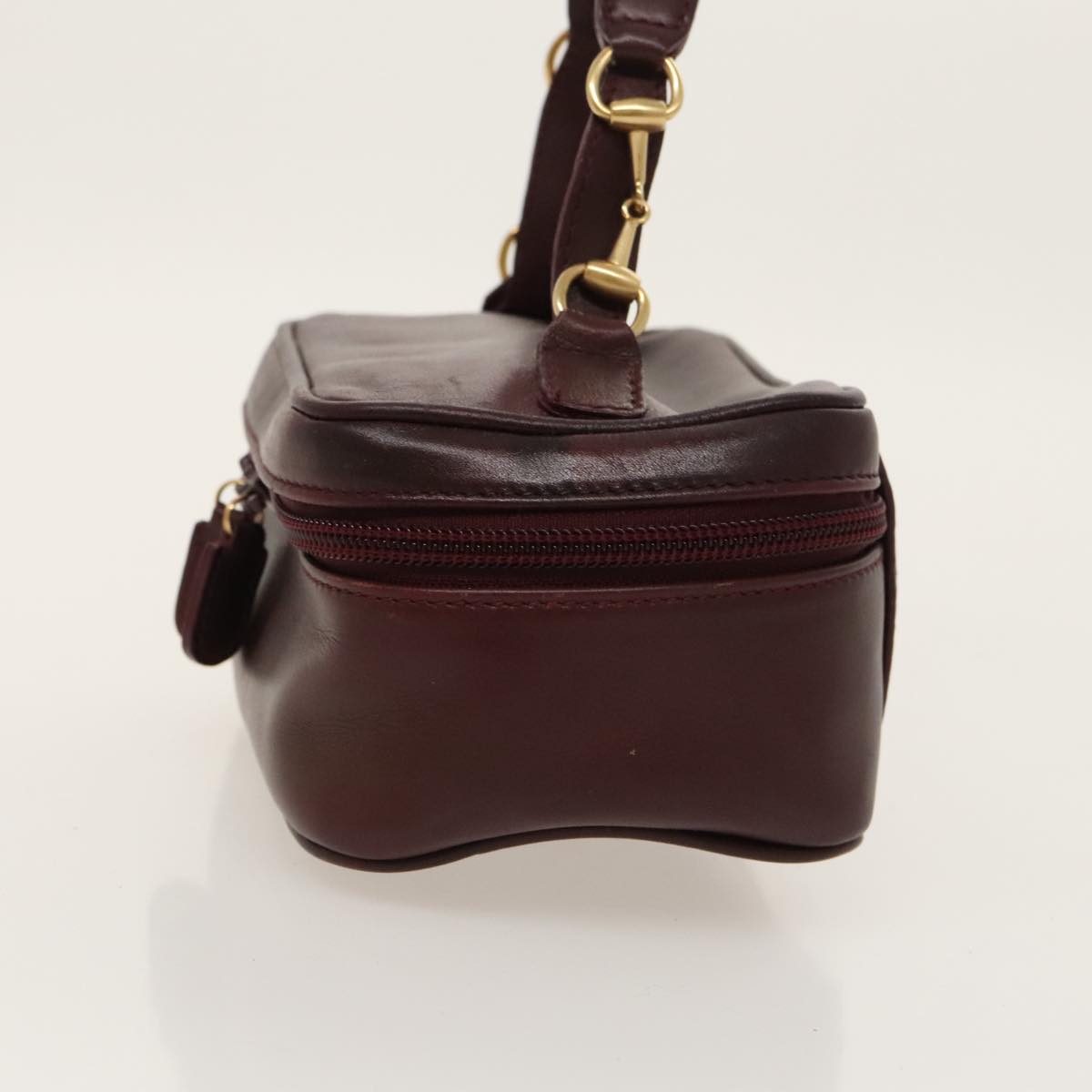 GUCCI Vanity Pouch Leather Red Gold 032 106 0141 hk1712