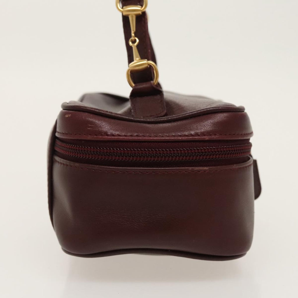 GUCCI Vanity Pouch Leather Red Gold 032 106 0141 hk1712
