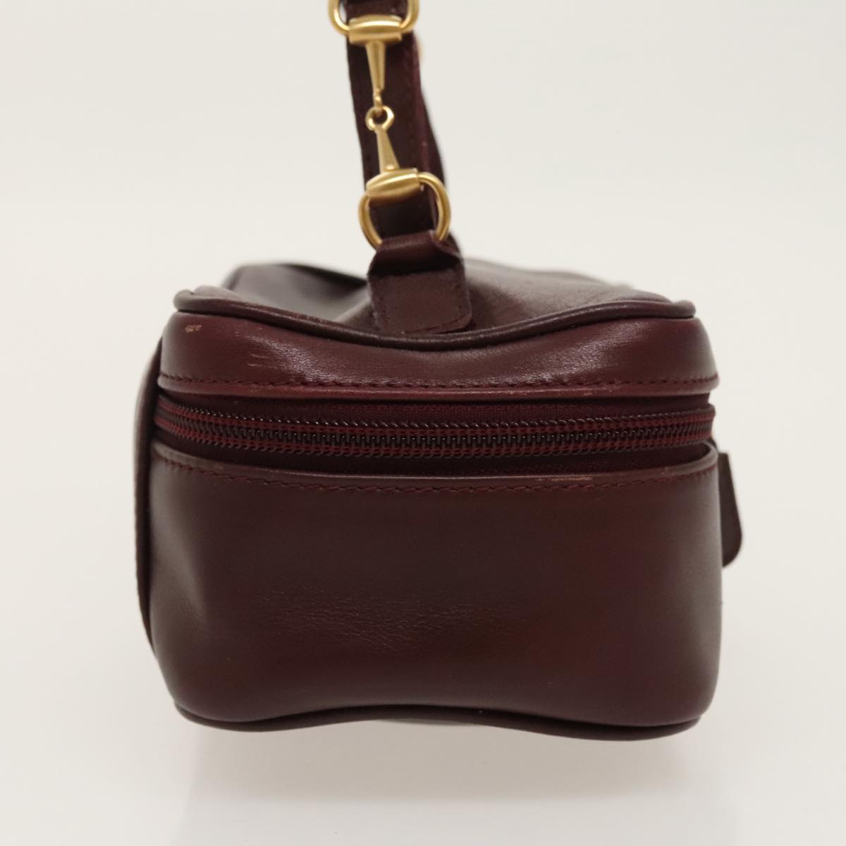 GUCCI Vanity Pouch Leather Red Gold 032 106 0141 hk1712