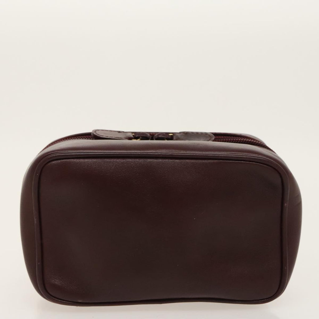 GUCCI Vanity Pouch Leather Red Gold 032 106 0141 hk1712