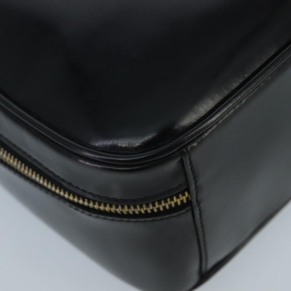 GUCCI Bamboo Vanity Pot Pouch Enamel 2way Black Gold 000 270 0323 hk1713