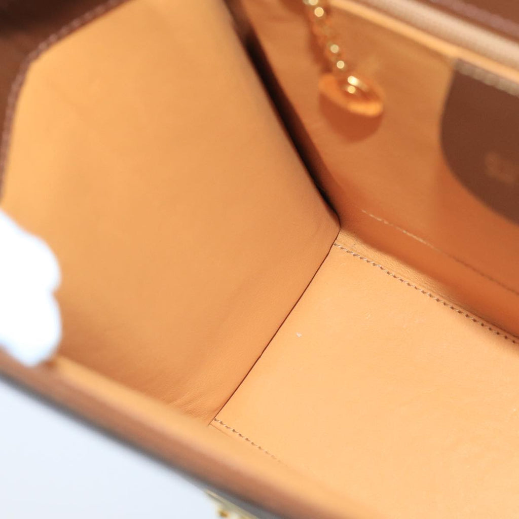 GUCCI Ready Lock Hand Bag Leather 2way Brown Gold hk1714