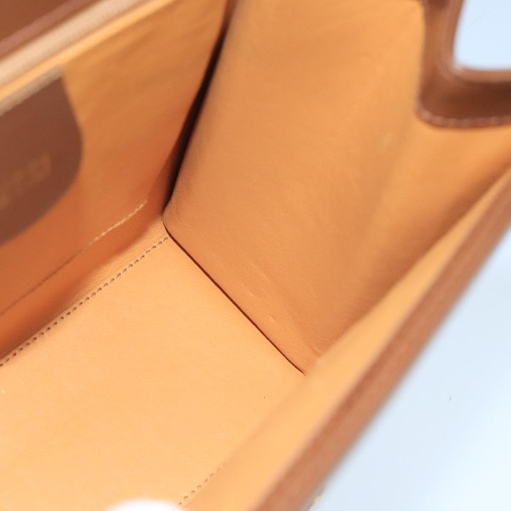 GUCCI Ready Lock Hand Bag Leather 2way Brown Gold hk1714