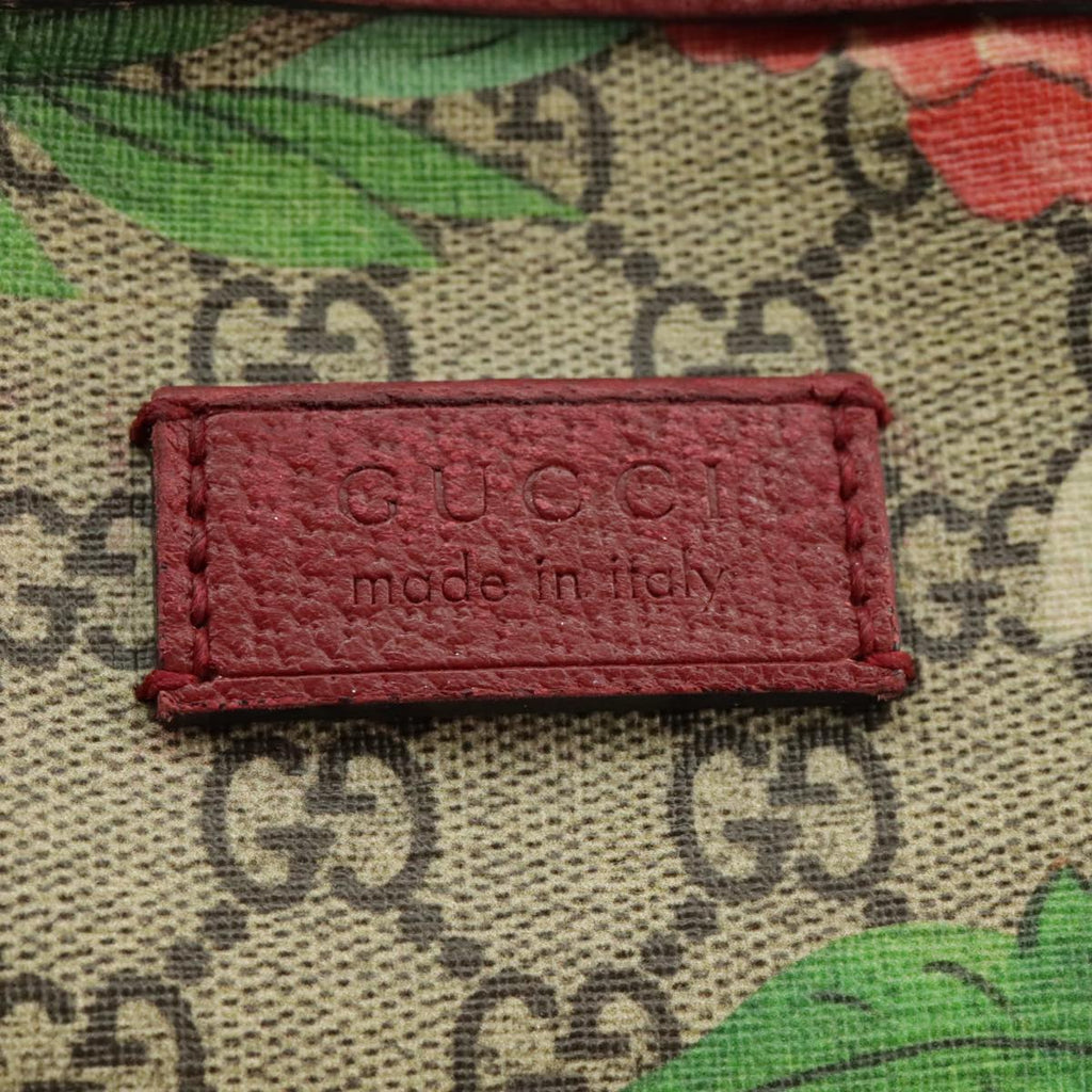 GUCCI GG Supreme Web Sherry Line Tian Backpack PVC Leather Beige Red hk1717