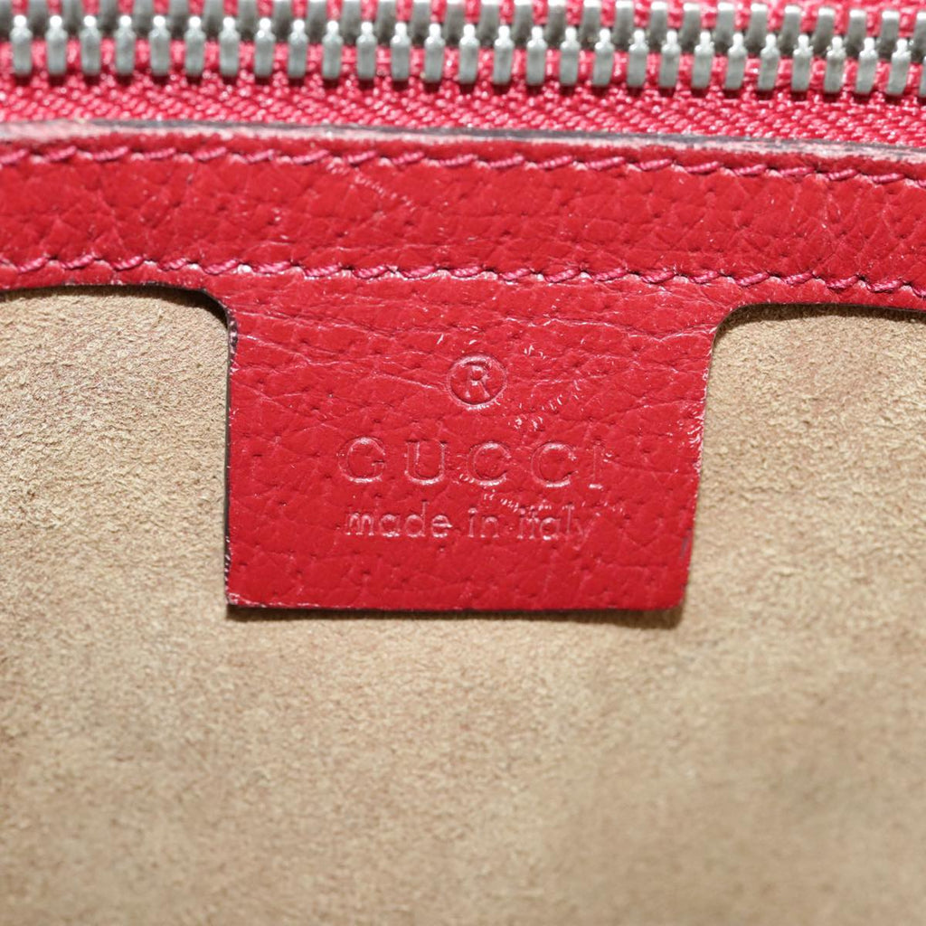 GUCCI GG Supreme Web Sherry Line Tian Backpack PVC Leather Beige Red hk1717
