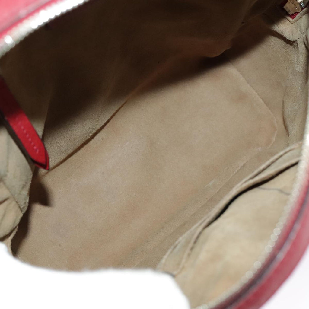 GUCCI GG Supreme Web Sherry Line Tian Backpack PVC Leather Beige Red hk1717