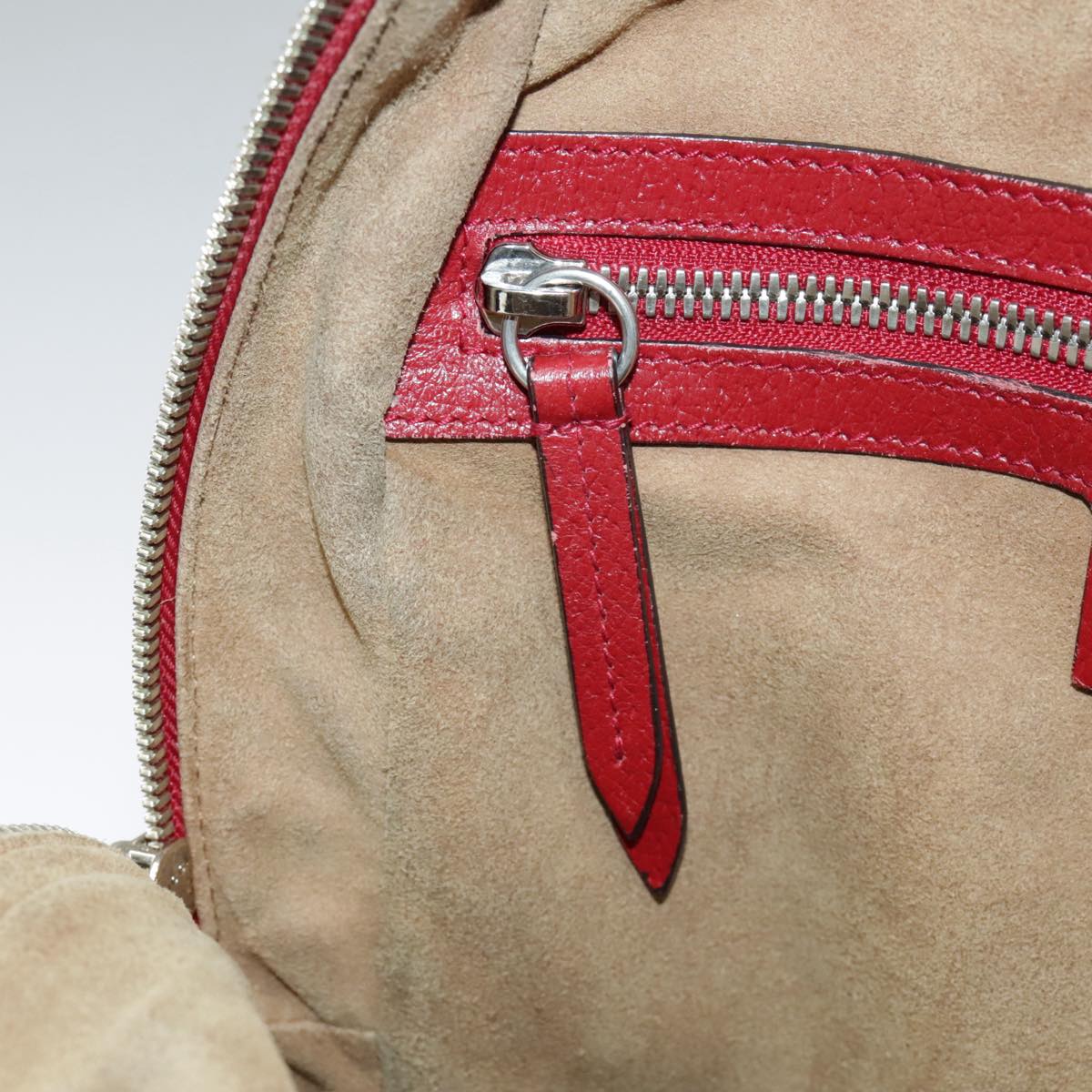 GUCCI GG Supreme Web Sherry Line Tian Backpack PVC Leather Beige Red hk1717