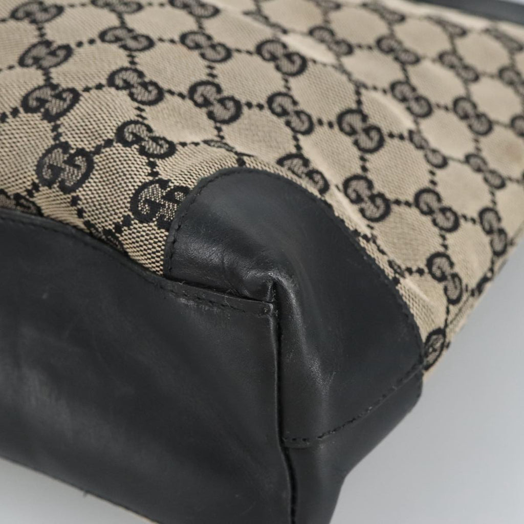 GUCCI GG Canvas Tote Bag Black Beige hk1721