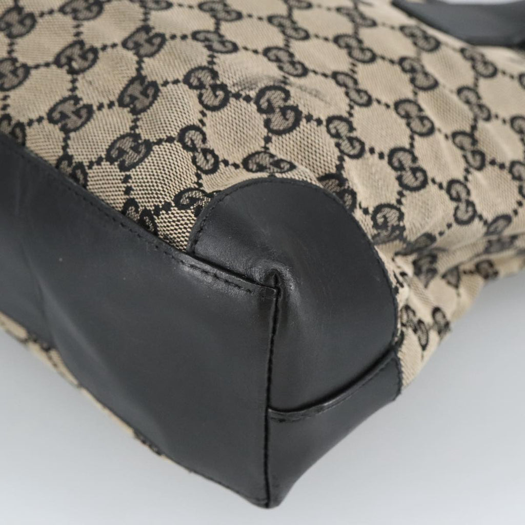 GUCCI GG Canvas Tote Bag Black Beige hk1721