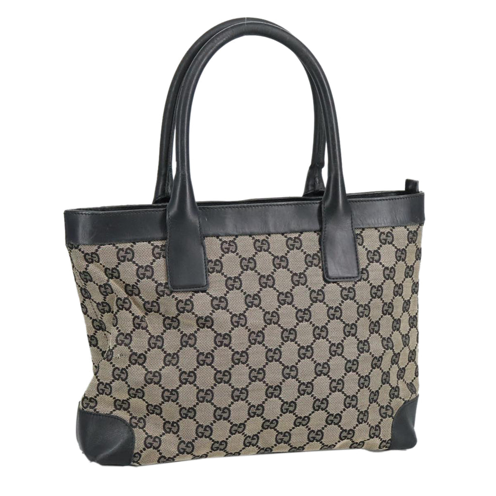 GUCCI GG Canvas Tote Bag Black Beige hk1721