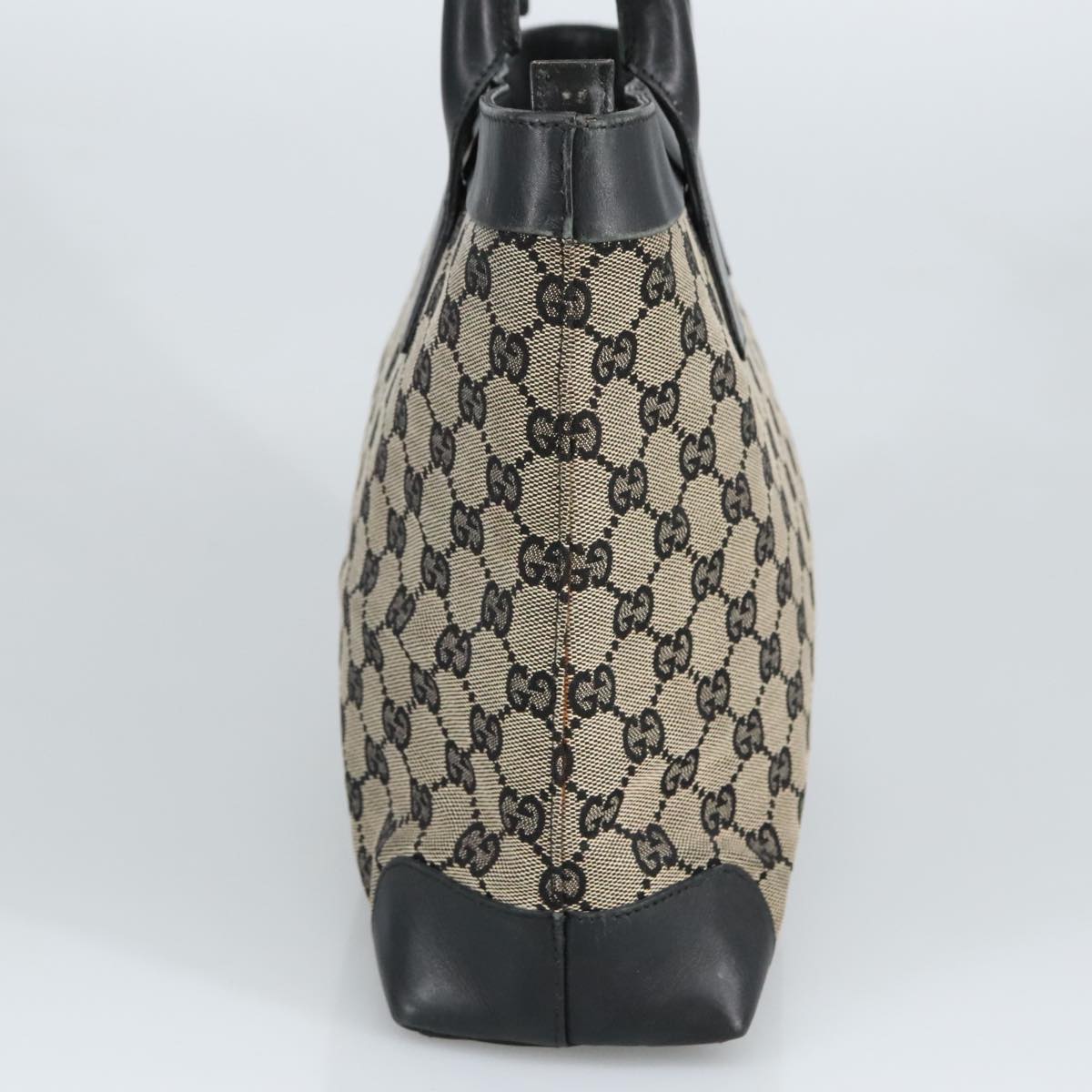 GUCCI GG Canvas Tote Bag Black Beige hk1721