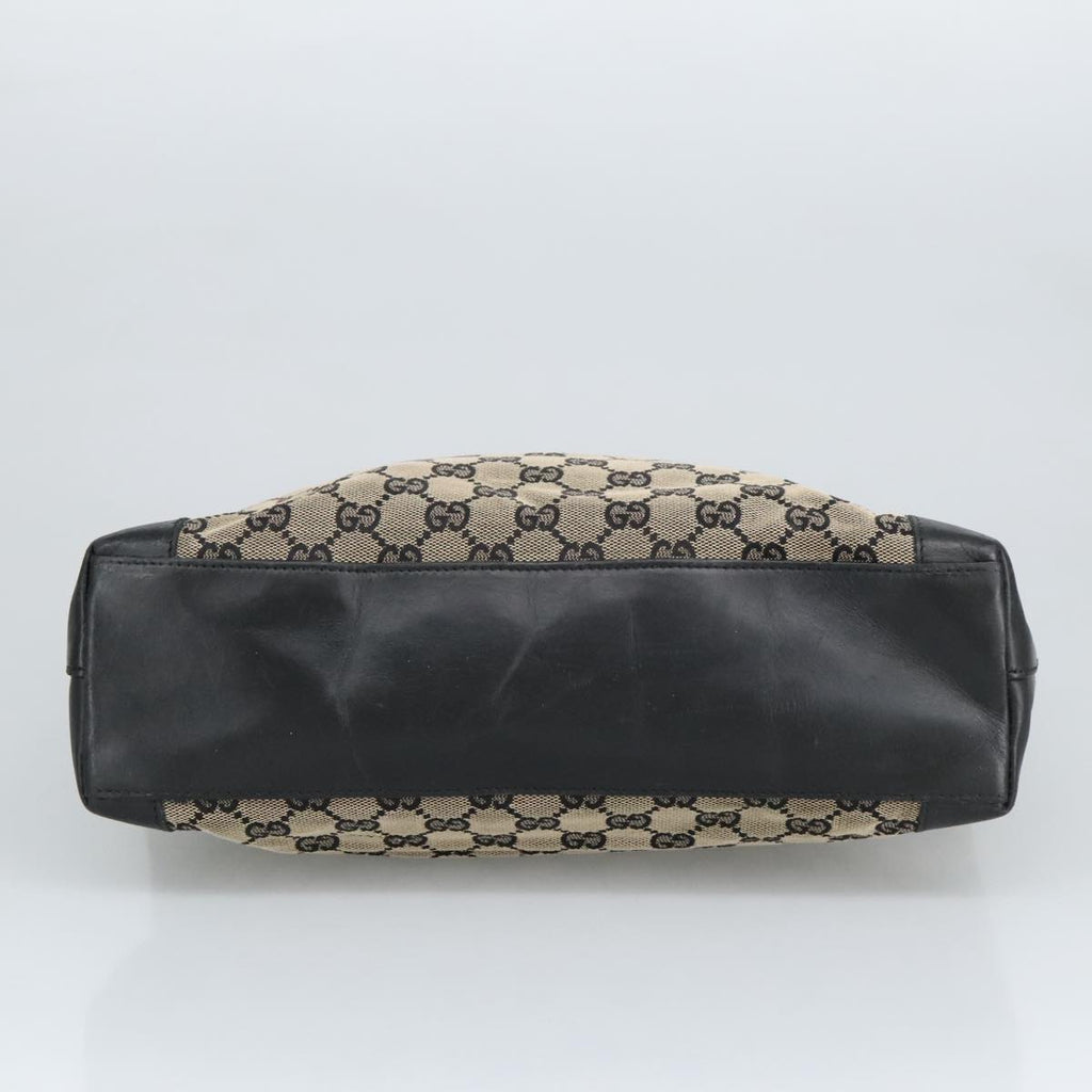 GUCCI GG Canvas Tote Bag Black Beige hk1721