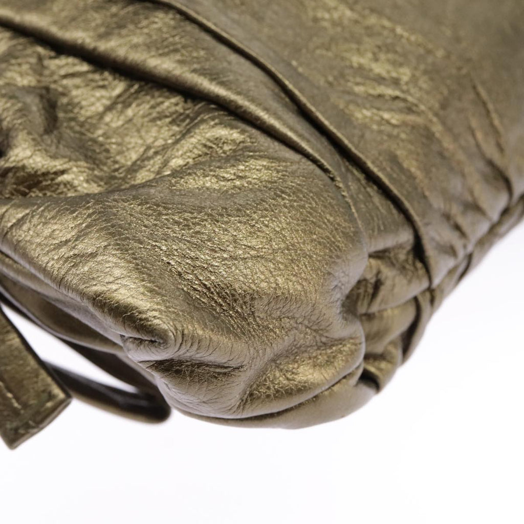 GUCCI Clutch Bag Leather Gold 197015 hk1723