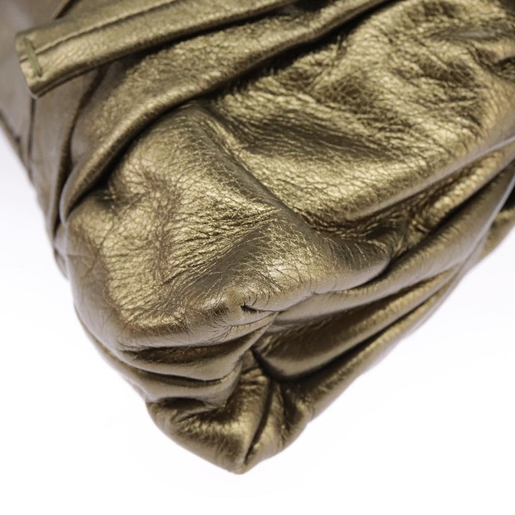 GUCCI Clutch Bag Leather Gold 197015 hk1723