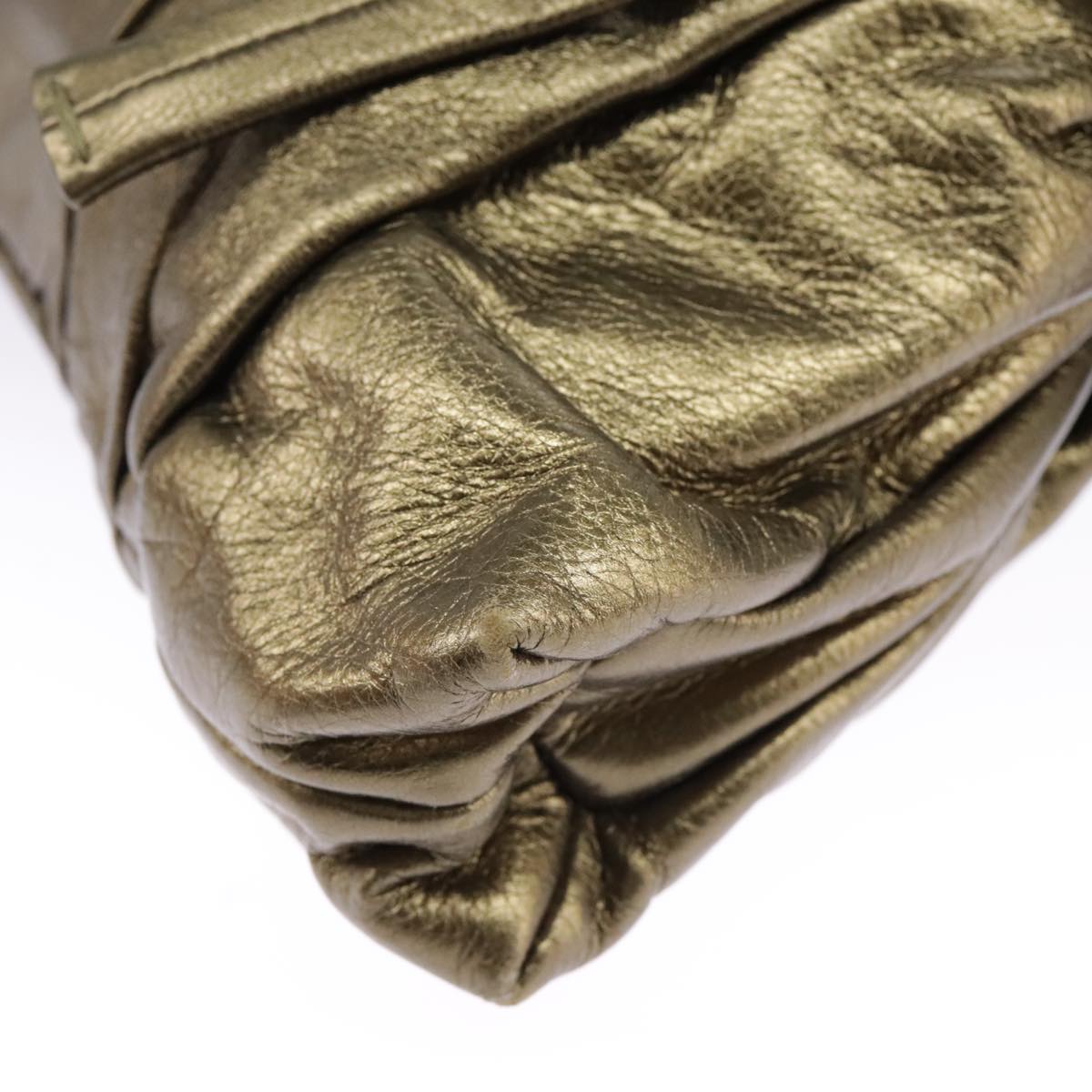 GUCCI Clutch Bag Leather Gold 197015 hk1723