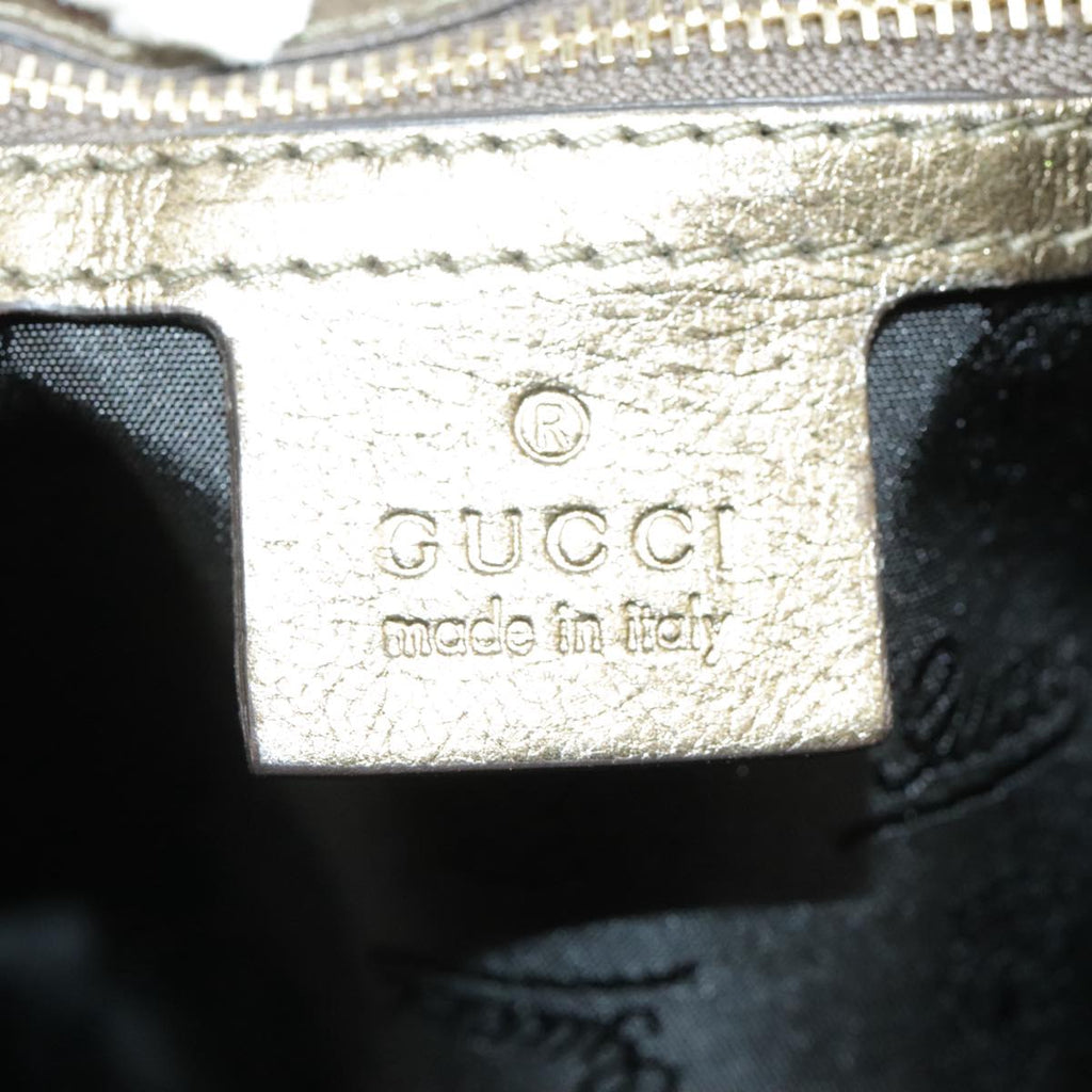 GUCCI Clutch Bag Leather Gold 197015 hk1723