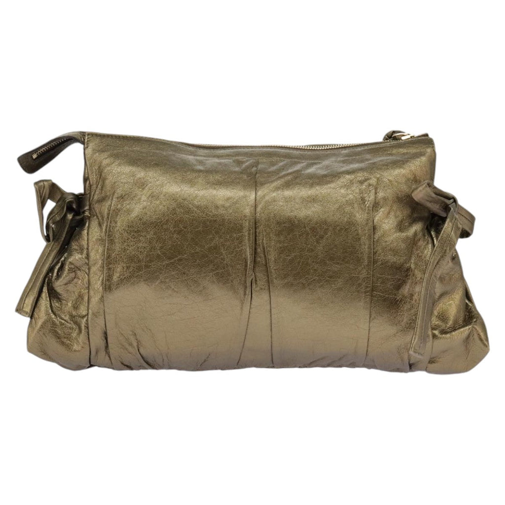 GUCCI Clutch Bag Leather Gold 197015 hk1723
