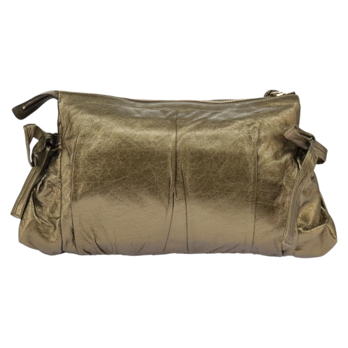 GUCCI Clutch Bag Leather Gold 197015 hk1723