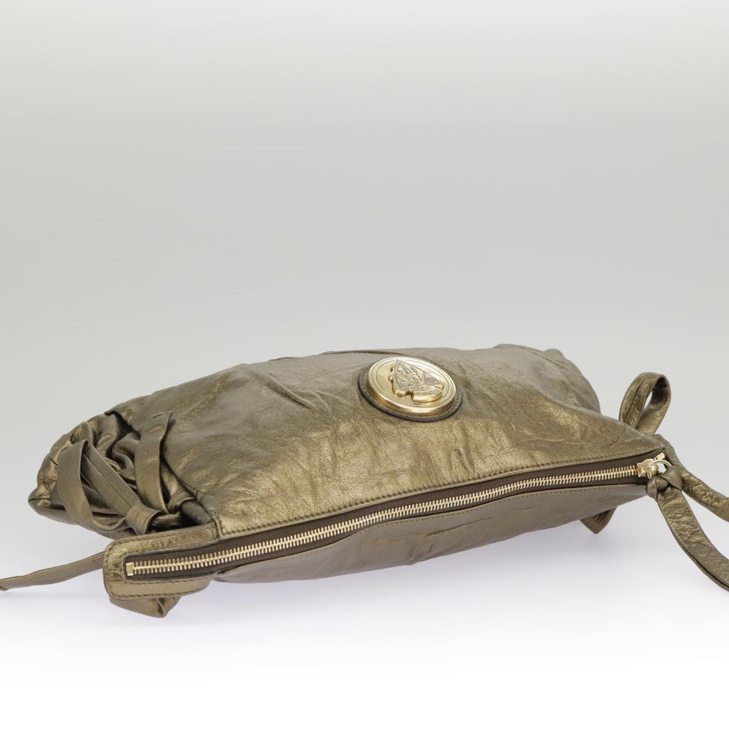 GUCCI Clutch Bag Leather Gold 197015 hk1723
