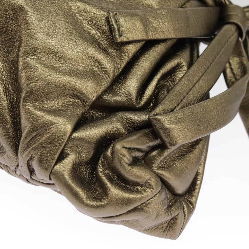 GUCCI Clutch Bag Leather Gold 197015 hk1723