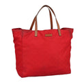 GUCCI GG Canvas Tote Bag Nylon Red Silver 282439 hk1724