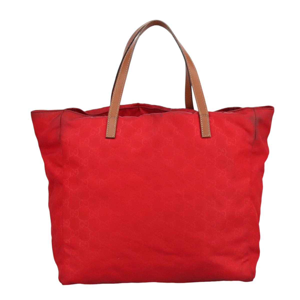 GUCCI GG Canvas Tote Bag Nylon Red Silver 282439 hk1724