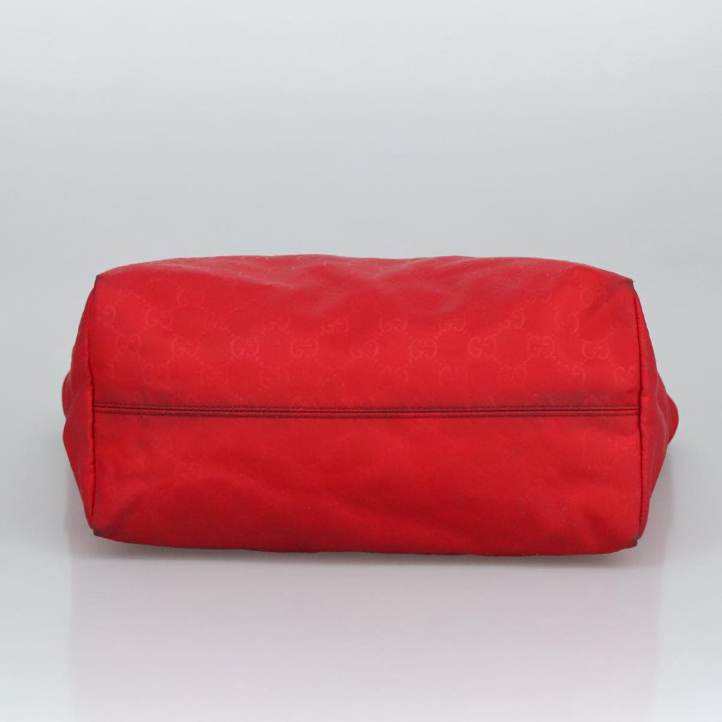 GUCCI GG Canvas Tote Bag Nylon Red Silver 282439 hk1724