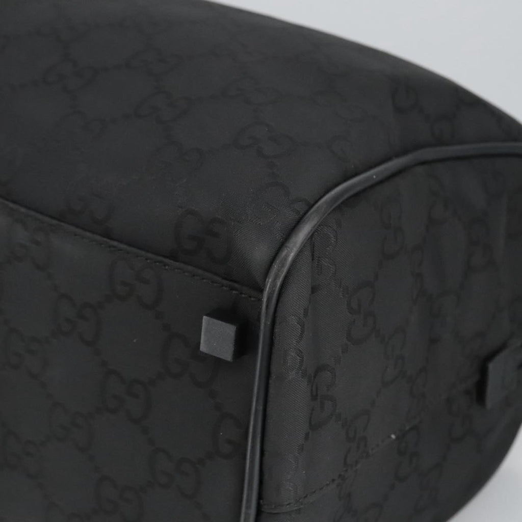GUCCI GG Canvas Boston Bag Black Silver 012 0383 hk1725