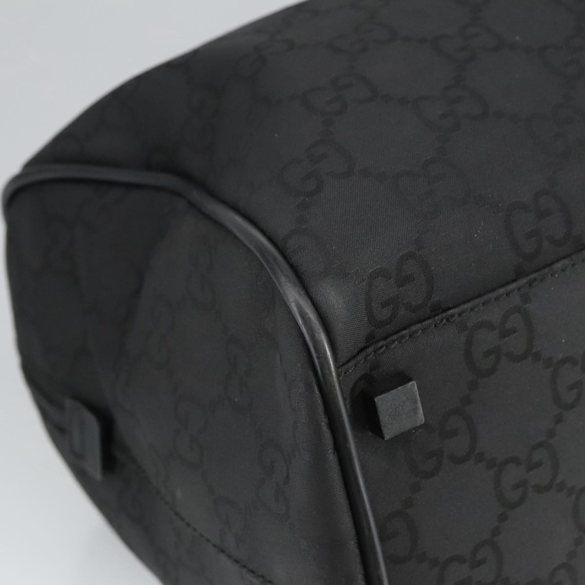 GUCCI GG Canvas Boston Bag Black Silver 012 0383 hk1725