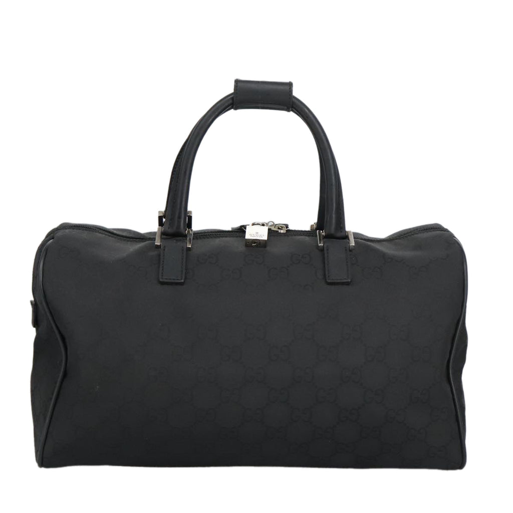 GUCCI GG Canvas Boston Bag Black Silver 012 0383 hk1725