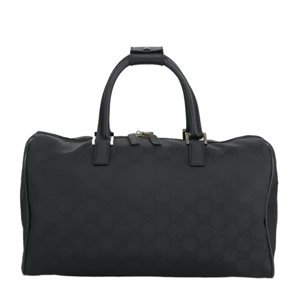 GUCCI GG Canvas Boston Bag Black Silver 012 0383 hk1725