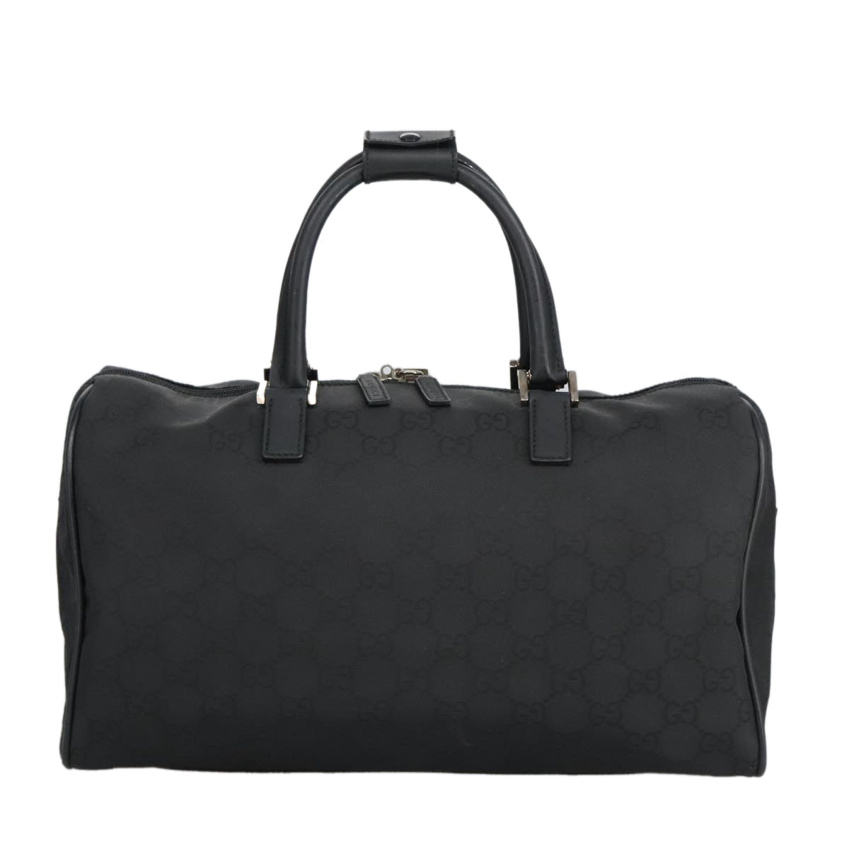GUCCI GG Canvas Boston Bag Black Silver 012 0383 hk1725