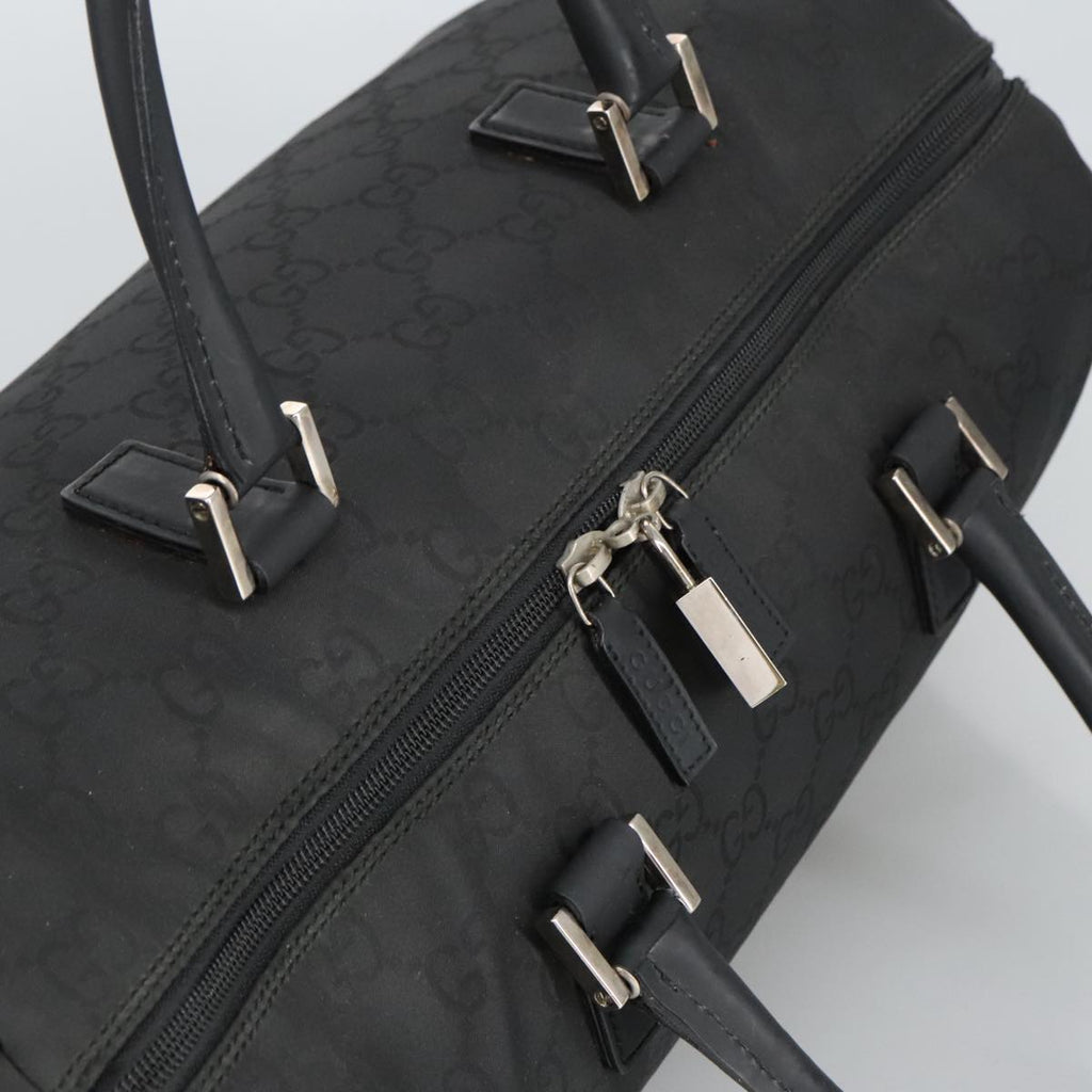GUCCI GG Canvas Boston Bag Black Silver 012 0383 hk1725