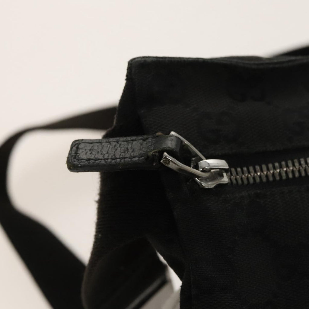 GUCCI GG Canvas Waist bag Black Silver 28566 hk1736