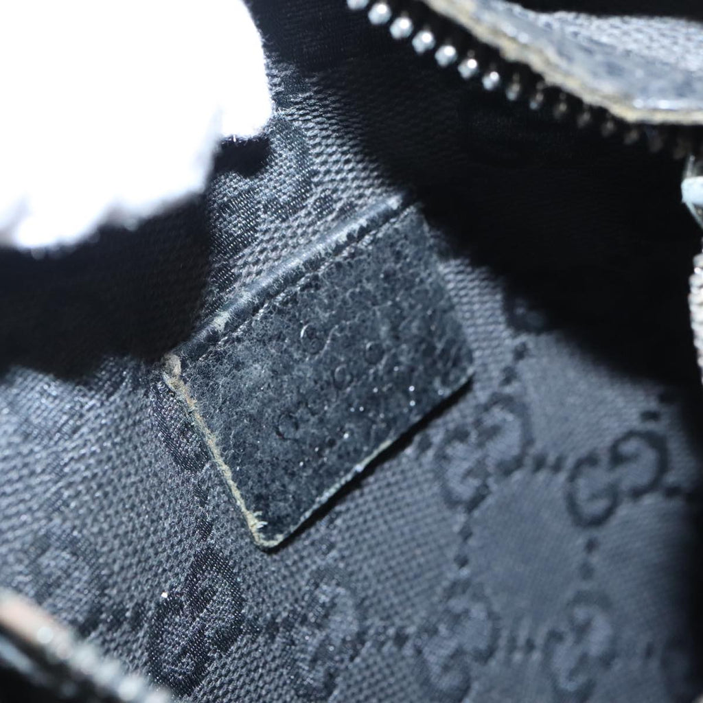 GUCCI GG Canvas Waist bag Black Silver 28566 hk1736