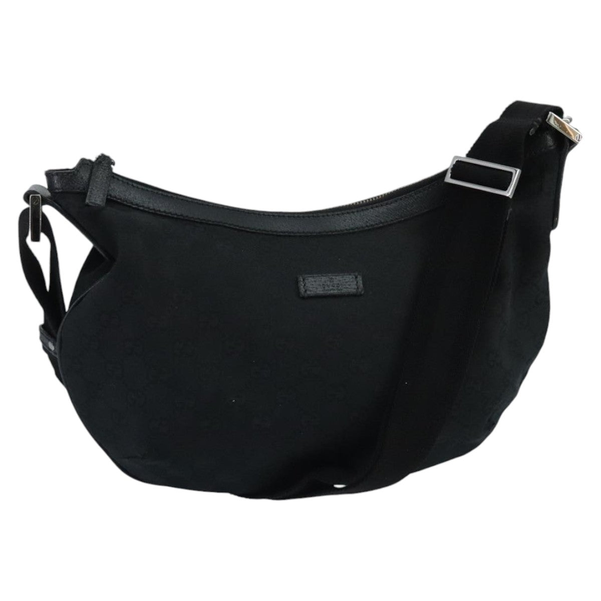 GUCCI GG Canvas Shoulder Bag Black Silver 181092 hk1737