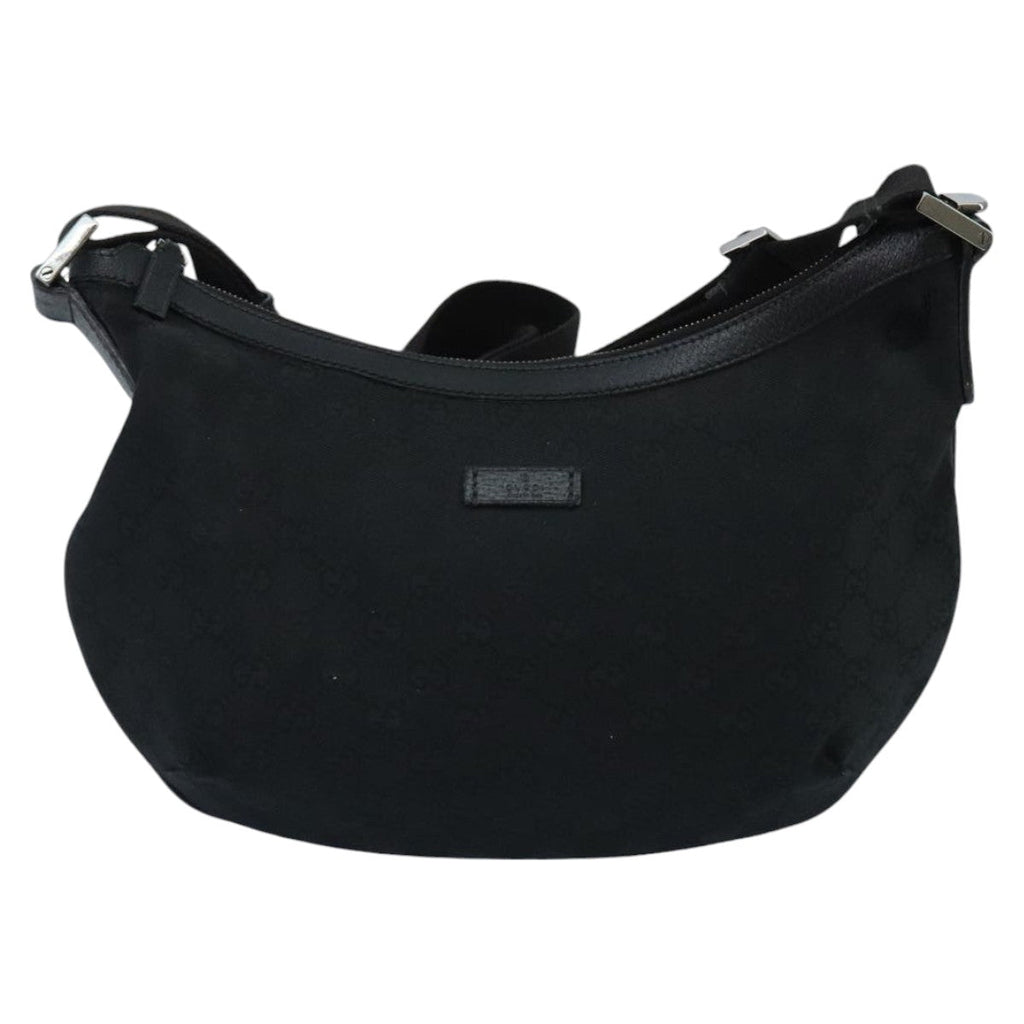 GUCCI GG Canvas Shoulder Bag Black Silver 181092 hk1737