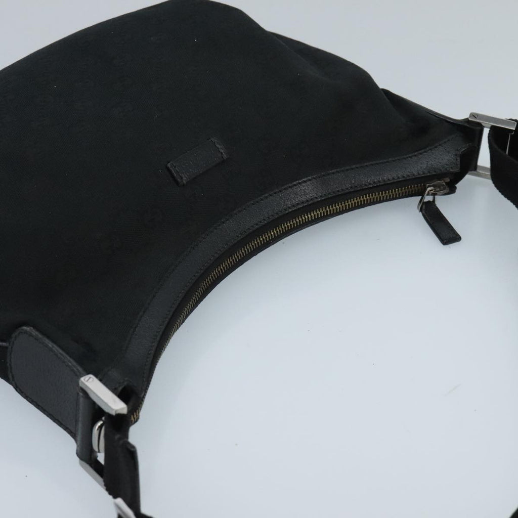 GUCCI GG Canvas Shoulder Bag Black Silver 181092 hk1737