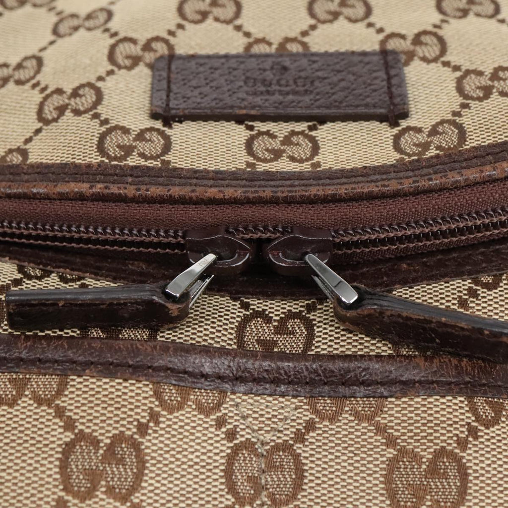 GUCCI GG Canvas Shoulder Bag Beige Silver 123326 hk1738