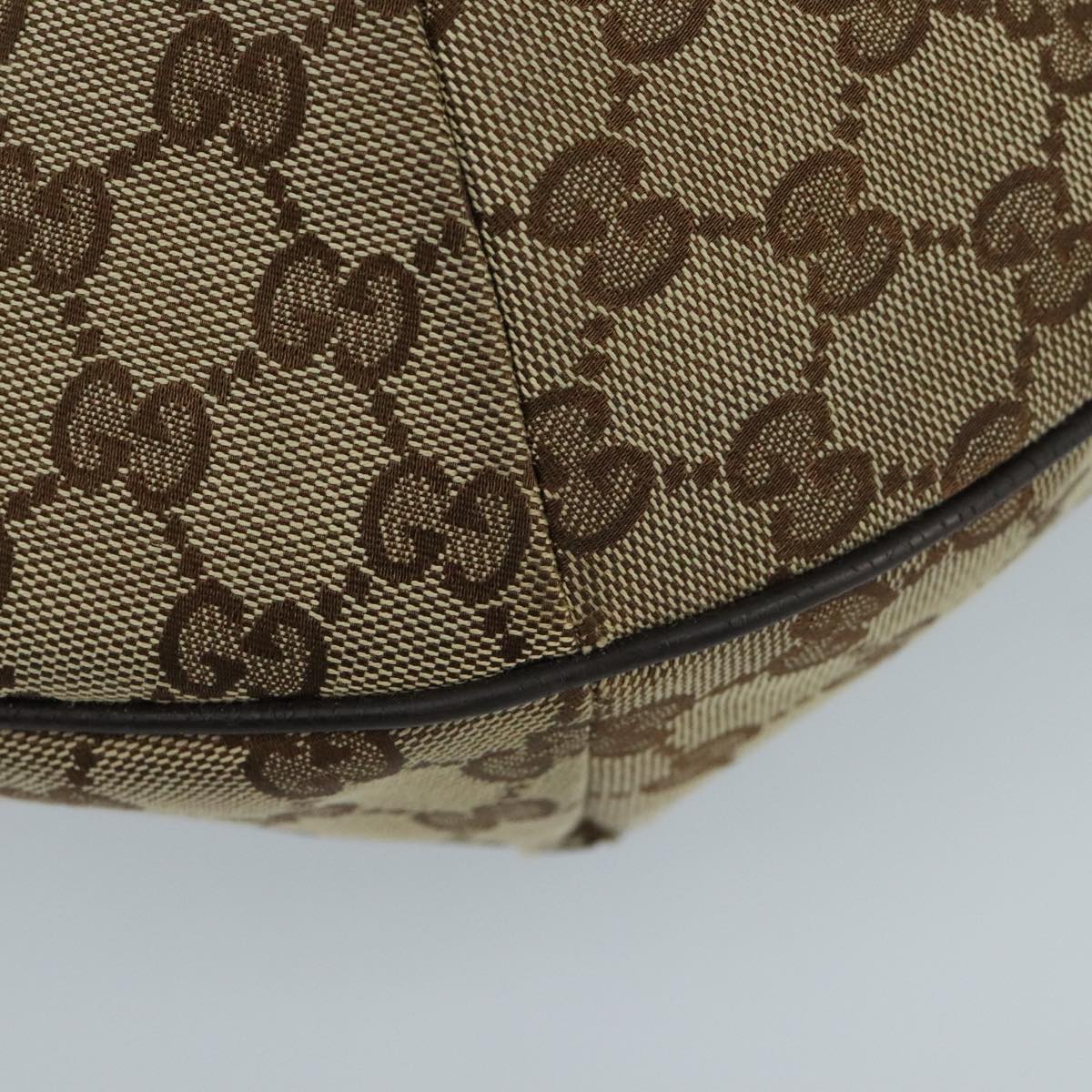 GUCCI GG Canvas Shoulder Bag Beige Brown Silver 189752 hk1739