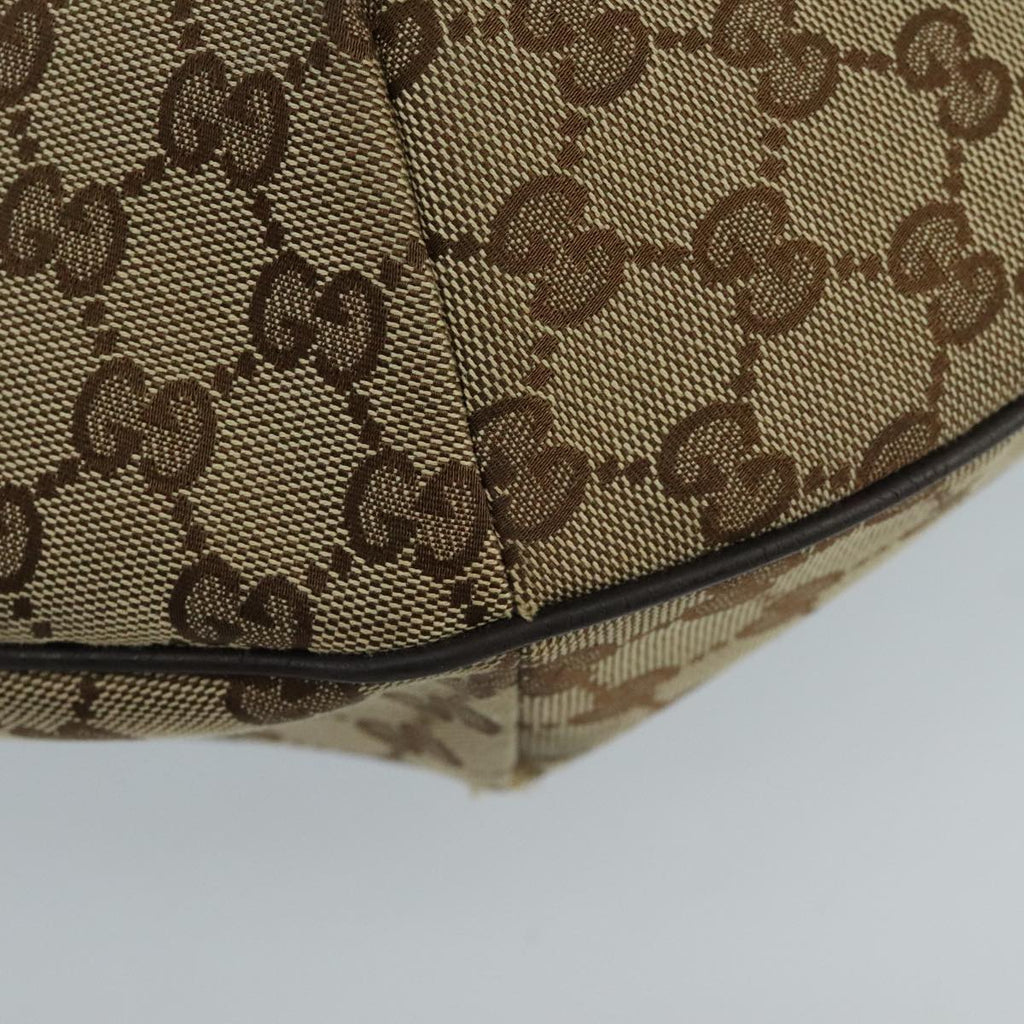 GUCCI GG Canvas Shoulder Bag Beige Brown Silver 189752 hk1739