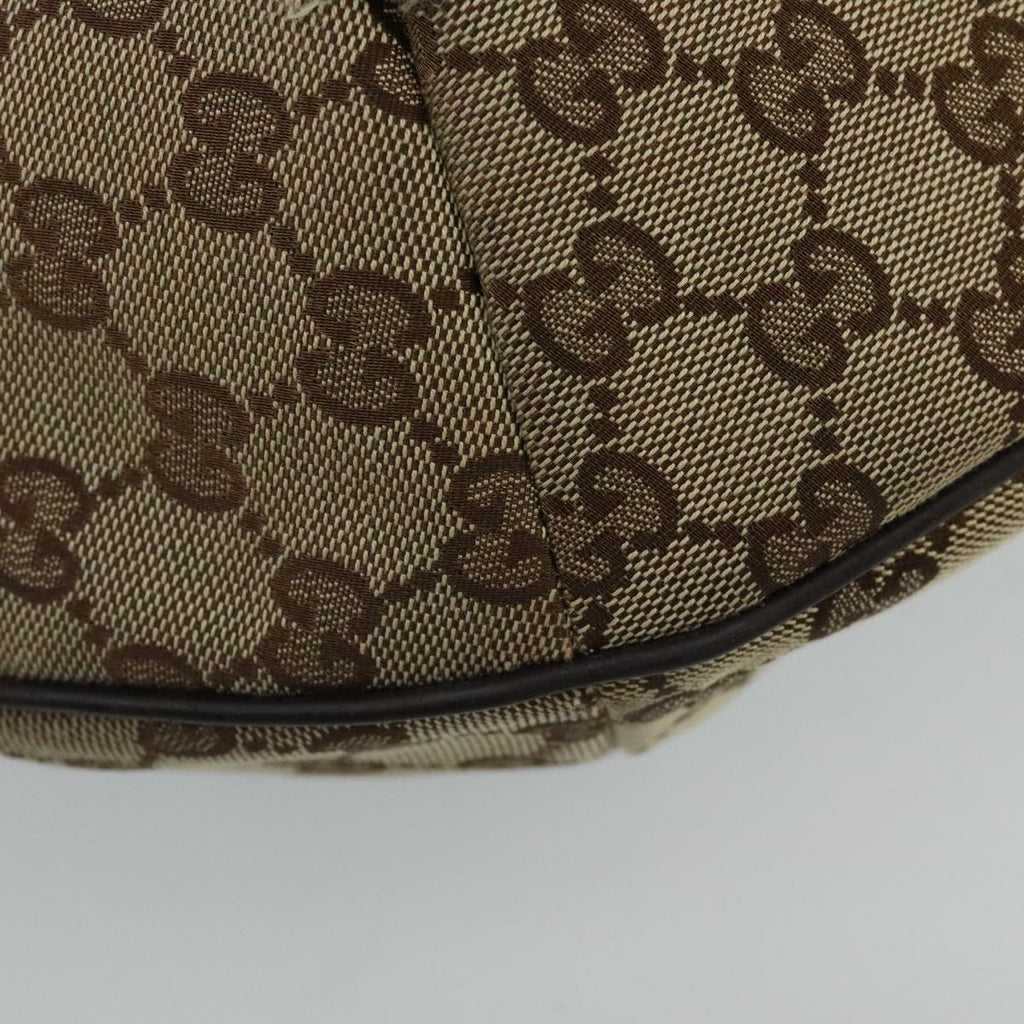GUCCI GG Canvas Shoulder Bag Beige Brown Silver 189752 hk1739