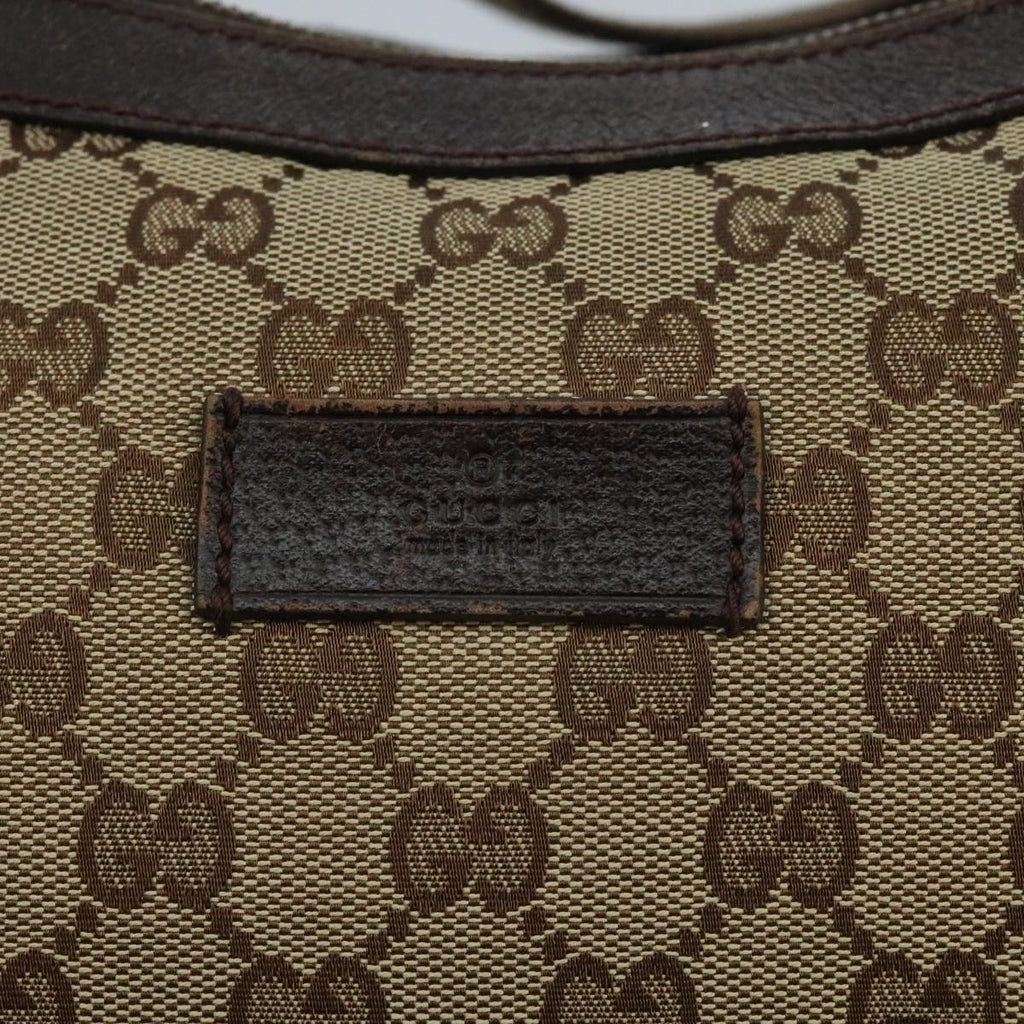 GUCCI GG Canvas Shoulder Bag Beige Brown Silver 189752 hk1739