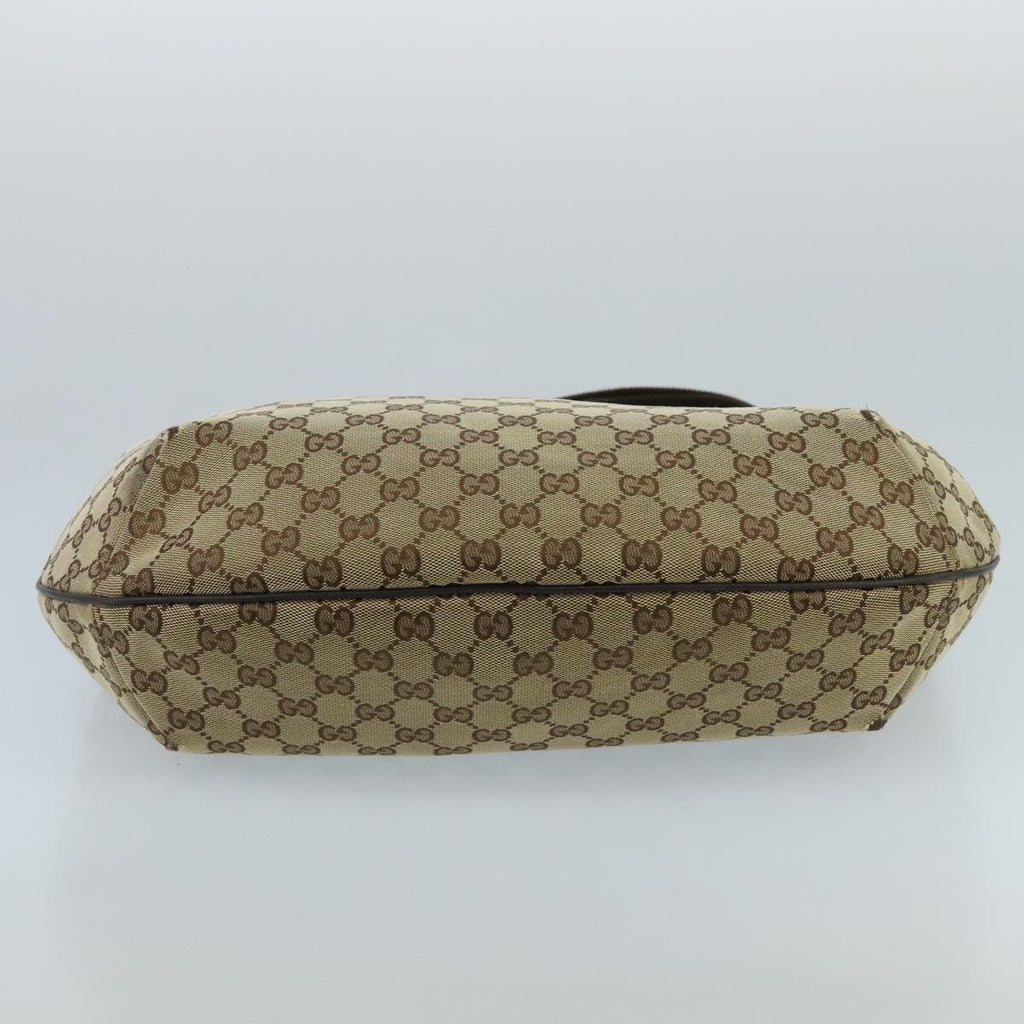 GUCCI GG Canvas Shoulder Bag Beige Brown Silver 189752 hk1739