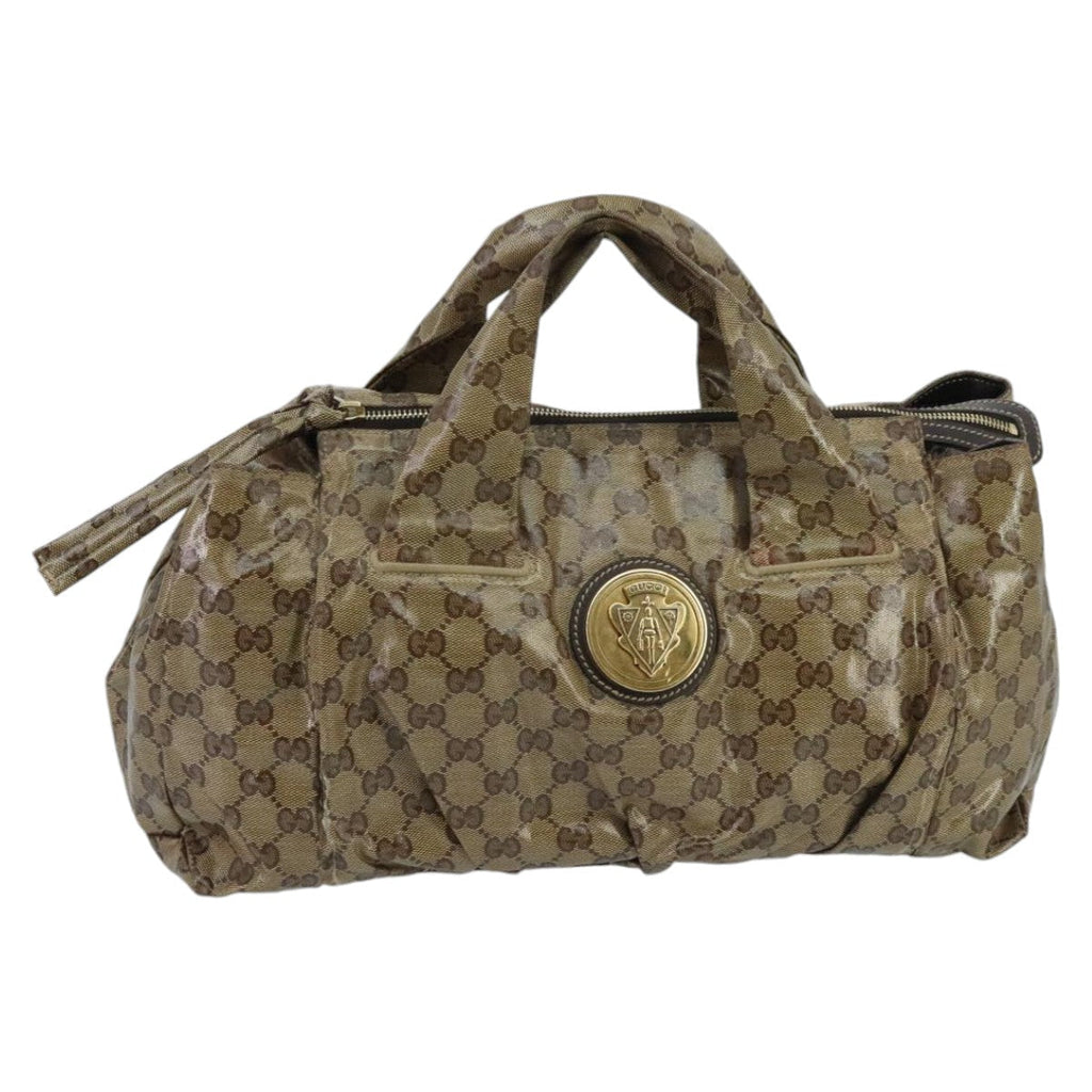 GUCCI GG Crystal Hand Bag Beige Gold 197020 hk1740